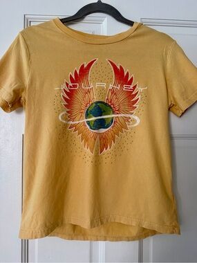 Lucky Brand Yellow Graphic Tee with Journey logo
